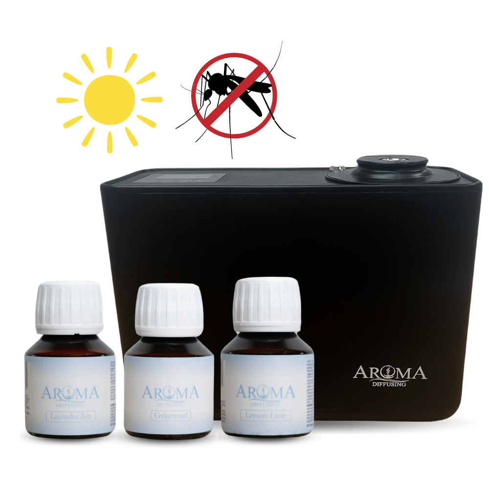 AromaDiffusing Aroma Diffuser aanbieding anti insect bundel geurolie set smart zwart nieuw - Anti - Insect bundel Geurmachine + Anti - Insect OlieSet - AromaDiffusing