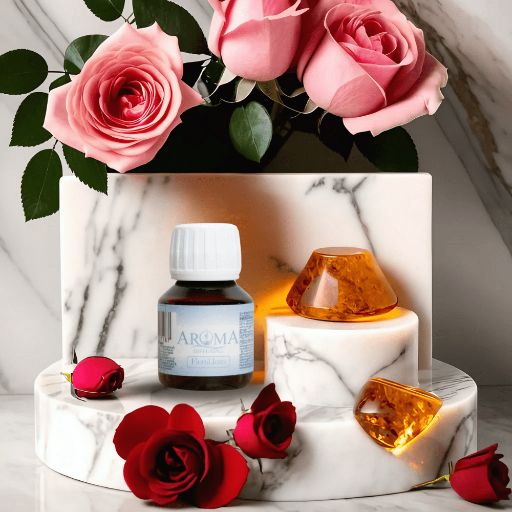 AromaDiffusing Geurolien Inhoud 50 ML Geuren Olie Verschillende Geuren Floral Joan - Mix en Test Set Geurolie - 3x 50ml + Reiniger (Gratis) - AromaDiffusing