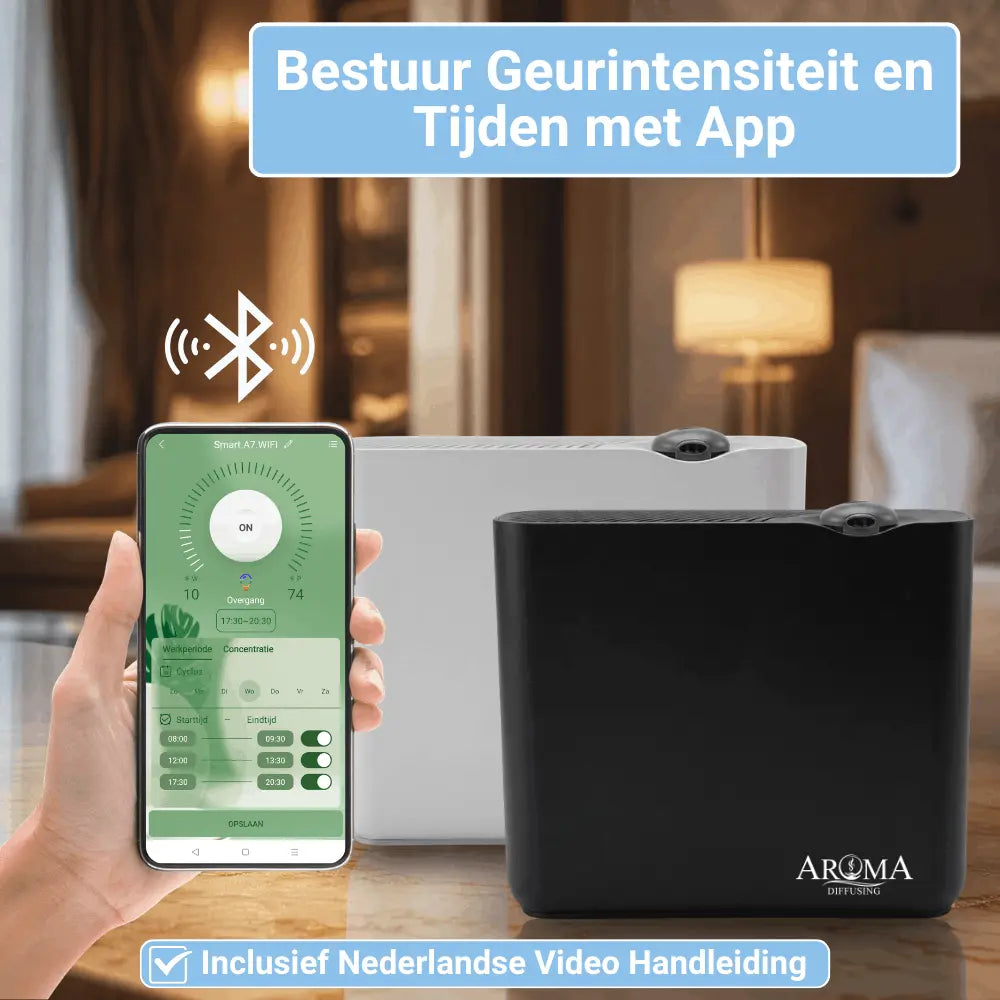 Aroma Diffusing Geurmachine Smart 200m2 Stand Alone Wifi App Besturing Bestrijd Vieze Geur - Geurmachine Smart 200m² - AromaDiffusing