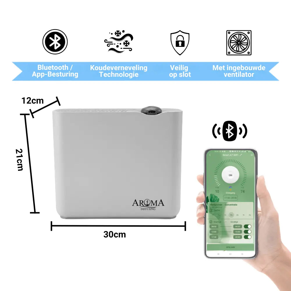 Aroma Diffusing Geurmachine Smart 200m2 Stand Alone Wifi App Besturing Interieur - Geurmachine Smart 200m² - AromaDiffusing