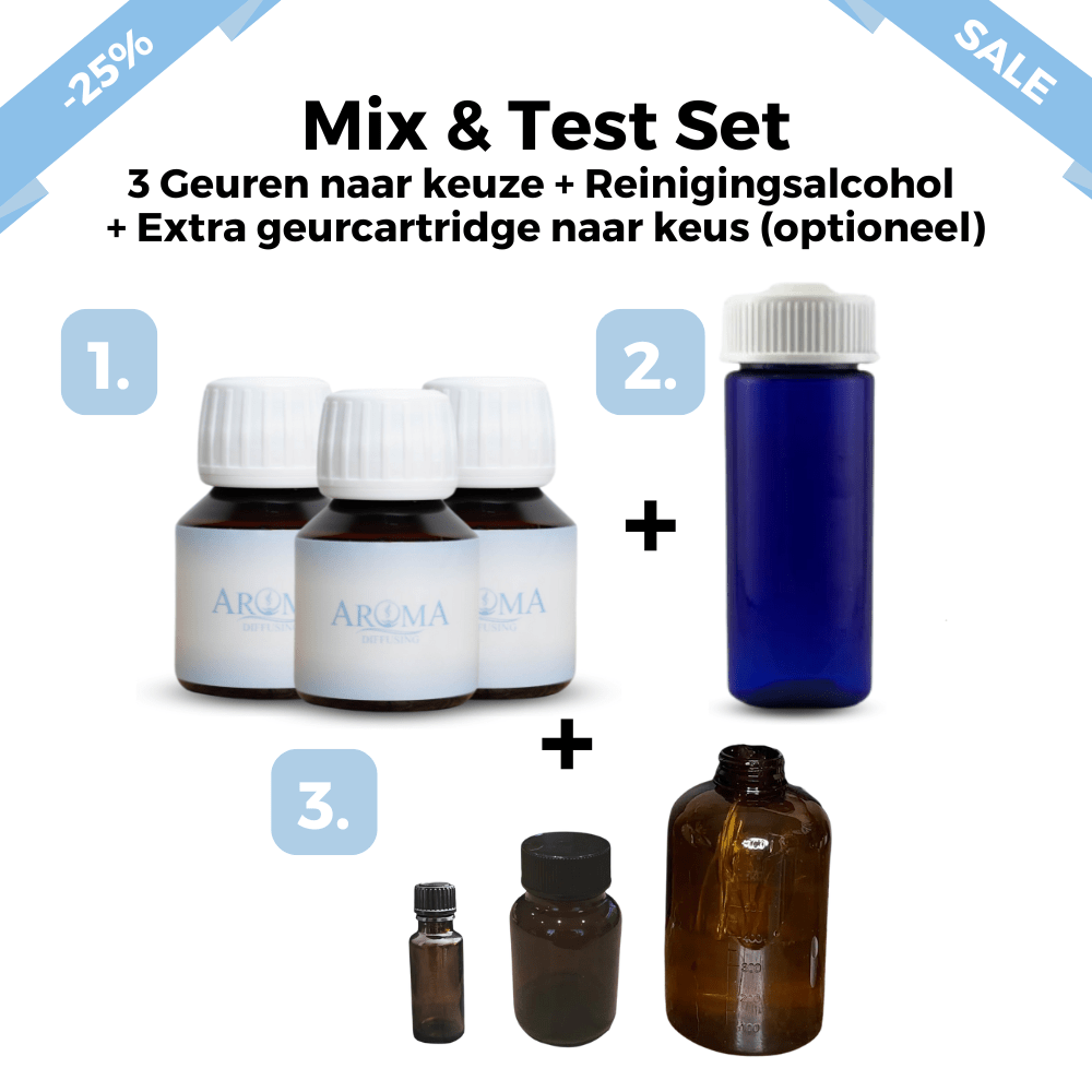 Voordeel Mix en Test Set + Cartridge & Alcohol (Gratis) - Voordeel Mix en Test Set + Cartridge & Alcohol (Gratis) - AromaDiffusing